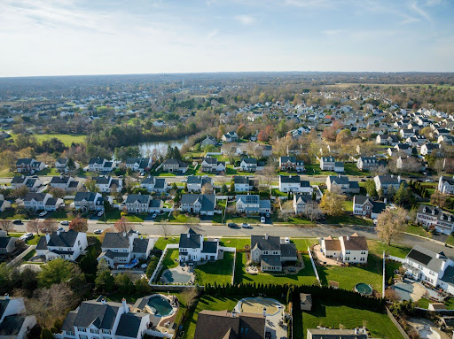 Beautiful houses in Freehold, New Jersey, United States in summer