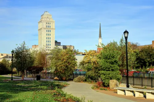 View of Elizabeth, the largest city and the county seat of Union County, in New Jersey, United States.